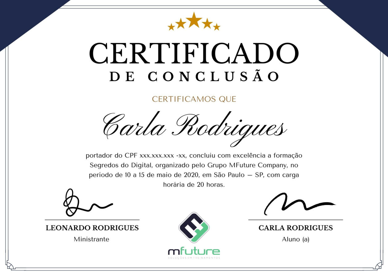 Certificado de Conclusão MFUTURE COMPANY